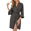 image:imagePrinStory Womens Robe Knee Length Soft Knit Bathrobe S2XLDark Gray
