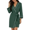 image:imagePrinStory Womens Robe Knee Length Soft Knit Bathrobe S2XLDark Green