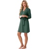 image:imagePrinStory Womens Robe Knee Length Soft Knit Bathrobe S2XLDark Green
