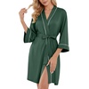 image:imagePrinStory Womens Robe Knee Length Soft Knit Bathrobe S2XLDark Green