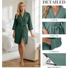 image:imagePrinStory Womens Robe Knee Length Soft Knit Bathrobe S2XLDark Green