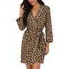 image:imagePrinStory Womens Robe Knee Length Soft Knit Bathrobe S2XLFpapricot Ld Print