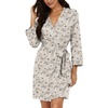 image:imagePrinStory Womens Robe Knee Length Soft Knit Bathrobe S2XLFpapricot Periwinkle