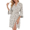 image:imagePrinStory Womens Robe Knee Length Soft Knit Bathrobe S2XLFpapricot Periwinkle