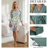 image:imagePrinStory Womens Robe Knee Length Soft Knit Bathrobe S2XLFpblue Chrysanthemum