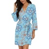 image:imagePrinStory Womens Robe Knee Length Soft Knit Bathrobe S2XLFpblue Mandala Print