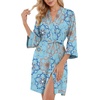 image:imagePrinStory Womens Robe Knee Length Soft Knit Bathrobe S2XLFpblue Mandala Print