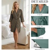 image:imagePrinStory Womens Robe Knee Length Soft Knit Bathrobe S2XLFpld Khaki