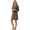image:imagePrinStory Womens Robe Knee Length Soft Knit Bathrobe S2XLFpld Khaki