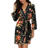 image:imagePrinStory Womens Robe Knee Length Soft Knit Bathrobe S2XLFpred Brown Black