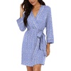 image:imagePrinStory Womens Robe Knee Length Soft Knit Bathrobe S2XLFpspot Blue
