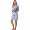 image:imagePrinStory Womens Robe Knee Length Soft Knit Bathrobe S2XLFpspot Blue