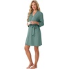 image:imagePrinStory Womens Robe Knee Length Soft Knit Bathrobe S2XLHaze Blue