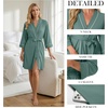 image:imagePrinStory Womens Robe Knee Length Soft Knit Bathrobe S2XLHaze Blue
