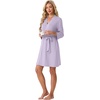 image:imagePrinStory Womens Robe Knee Length Soft Knit Bathrobe S2XLLight Purple