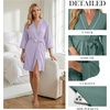 image:imagePrinStory Womens Robe Knee Length Soft Knit Bathrobe S2XLLight Purple