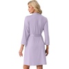 image:imagePrinStory Womens Robe Knee Length Soft Knit Bathrobe S2XLLight Purple
