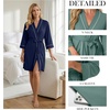 image:imagePrinStory Womens Robe Knee Length Soft Knit Bathrobe S2XLNavy Blue