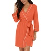 image:imagePrinStory Womens Robe Knee Length Soft Knit Bathrobe S2XLOrange