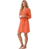 image:imagePrinStory Womens Robe Knee Length Soft Knit Bathrobe S2XLOrange