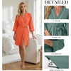 image:imagePrinStory Womens Robe Knee Length Soft Knit Bathrobe S2XLOrange