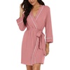 image:imagePrinStory Womens Robe Knee Length Soft Knit Bathrobe S2XLPink
