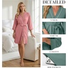 image:imagePrinStory Womens Robe Knee Length Soft Knit Bathrobe S2XLPink