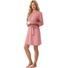 image:imagePrinStory Womens Robe Knee Length Soft Knit Bathrobe S2XLPink