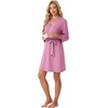 image:imagePrinStory Womens Robe Knee Length Soft Knit Bathrobe S2XLPurple Red