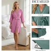 image:imagePrinStory Womens Robe Knee Length Soft Knit Bathrobe S2XLPurple Red