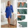 image:imagePrinStory Womens Robe Knee Length Soft Knit Bathrobe S2XLRoyal Blue