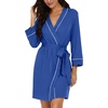 image:imagePrinStory Womens Robe Knee Length Soft Knit Bathrobe S2XLRoyal Blue