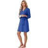 image:imagePrinStory Womens Robe Knee Length Soft Knit Bathrobe S2XLRoyal Blue