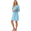 image:imagePrinStory Womens Robe Knee Length Soft Knit Bathrobe S2XLSky Blue