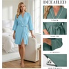 image:imagePrinStory Womens Robe Knee Length Soft Knit Bathrobe S2XLSky Blue