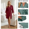image:imagePrinStory Womens Robe Knee Length Soft Knit Bathrobe S2XLWine Red