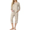 image:imagePrinStory Womens Pajama Sets Capri Pjs Soft Lounge Sets XS4XLFpapricot Sakura
