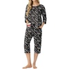 image:imagePrinStory Womens Pajama Sets Capri Pjs Soft Lounge Sets XS4XLFpblack Cashew Flower