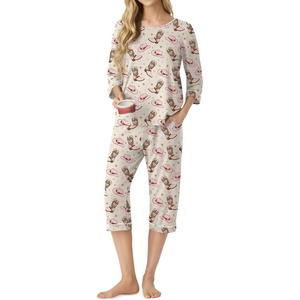 image:imagePrinStory Womens Pajama Sets Capri Pjs Soft Lounge Sets XS4XLFpapricot Pink Shoes