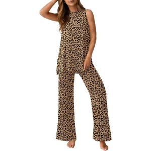 image:imagePrinStory Womens Pajamas Sets Sleeveless Pjs Set S4XLFpapricot Ld Print