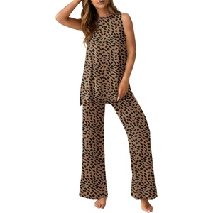 image:imagePrinStory Womens Pajamas Sets Sleeveless Pjs Set S4XLFpkhaki Love