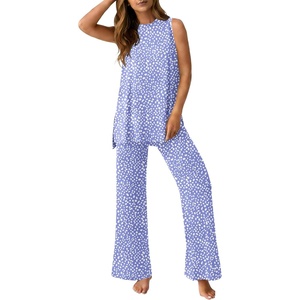 image:imagePrinStory Womens Pajamas Sets Sleeveless Pjs Set S4XLFpspot Blue