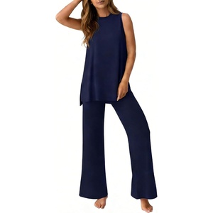 image:imagePrinStory Womens Pajamas Sets Sleeveless Pjs Set S4XLNavy Blue