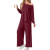 image:imagePrinStory Pajamas for Women Set 2 Piece Pjs Sets S2XLWine Red