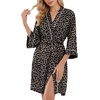 image:imagePrinStory Womens Robe Knee Length Soft Knit Bathrobe S2XLFpgray Ld Print