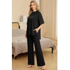 image:imagePrinStory Pajamas for Women Soft Pjs Lounge Set S4XLBlack