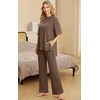 image:imagePrinStory Pajamas for Women Soft Pjs Lounge Set S4XLBrown
