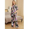 image:imagePrinStory Pajamas for Women Soft Pjs Lounge Set S4XLFpbig Leaf Pink