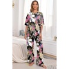 image:imagePrinStory Pajamas for Women Soft Pjs Lounge Set S4XLFpbig Leaf Pink