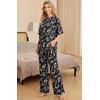 image:imagePrinStory Pajamas for Women Soft Pjs Lounge Set S4XLFpblack Daisy